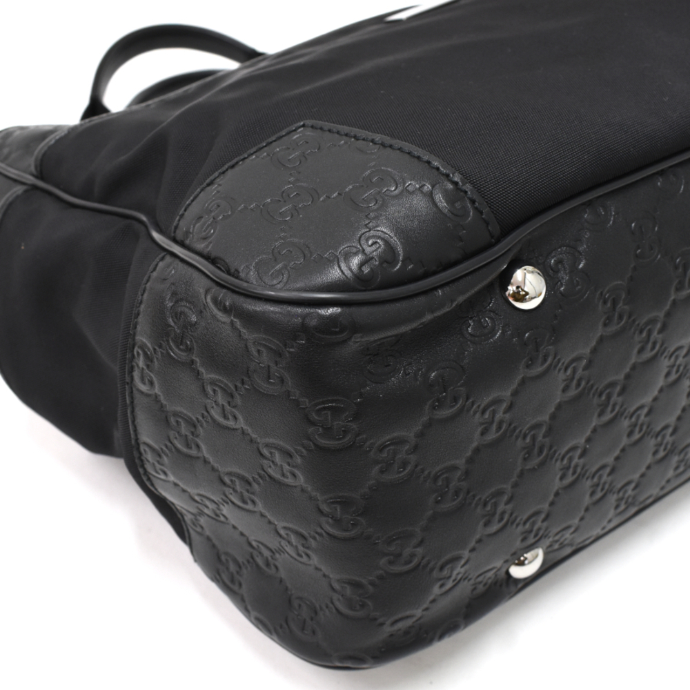 Gucci Tote Bag Guccisima Nylon Leather Black - Picture 6 of 9